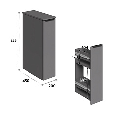 Тумба К-40 серый графит
