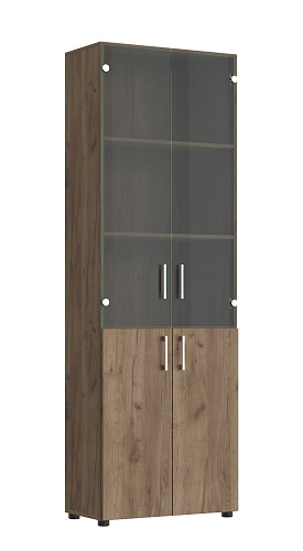 Шкаф со стеклом ОФ-303К дуб крафт табачный