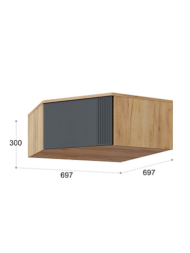 Антресоль Эмилия ЭЛ-52 дуб крафт золотой/графит