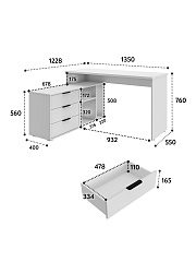 Стол угловой Оптима ОП-21 белый структурный/меренга