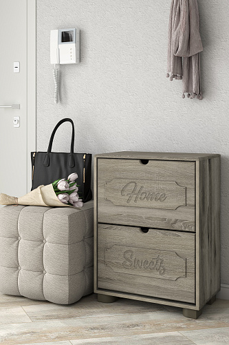 Тумба для обуви ДримСтар ДС-22 дуб эвок/дуб сонома темный