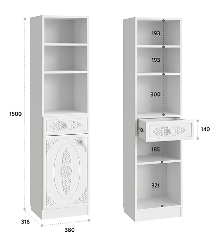 Шкаф Ассоль АС-65 белое дерево