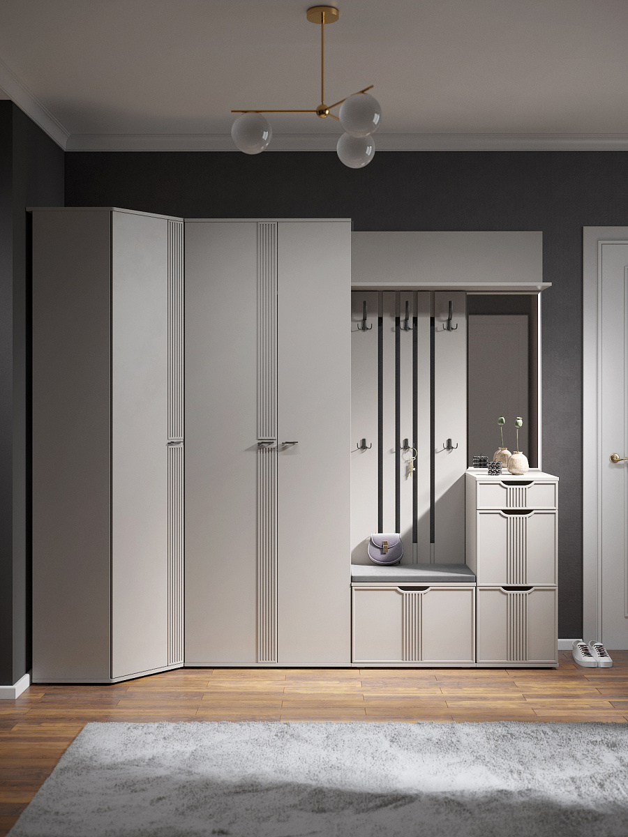 Шкаф угловой Эмилия ЭЛ-17К глухой кашемир/шарли керамика