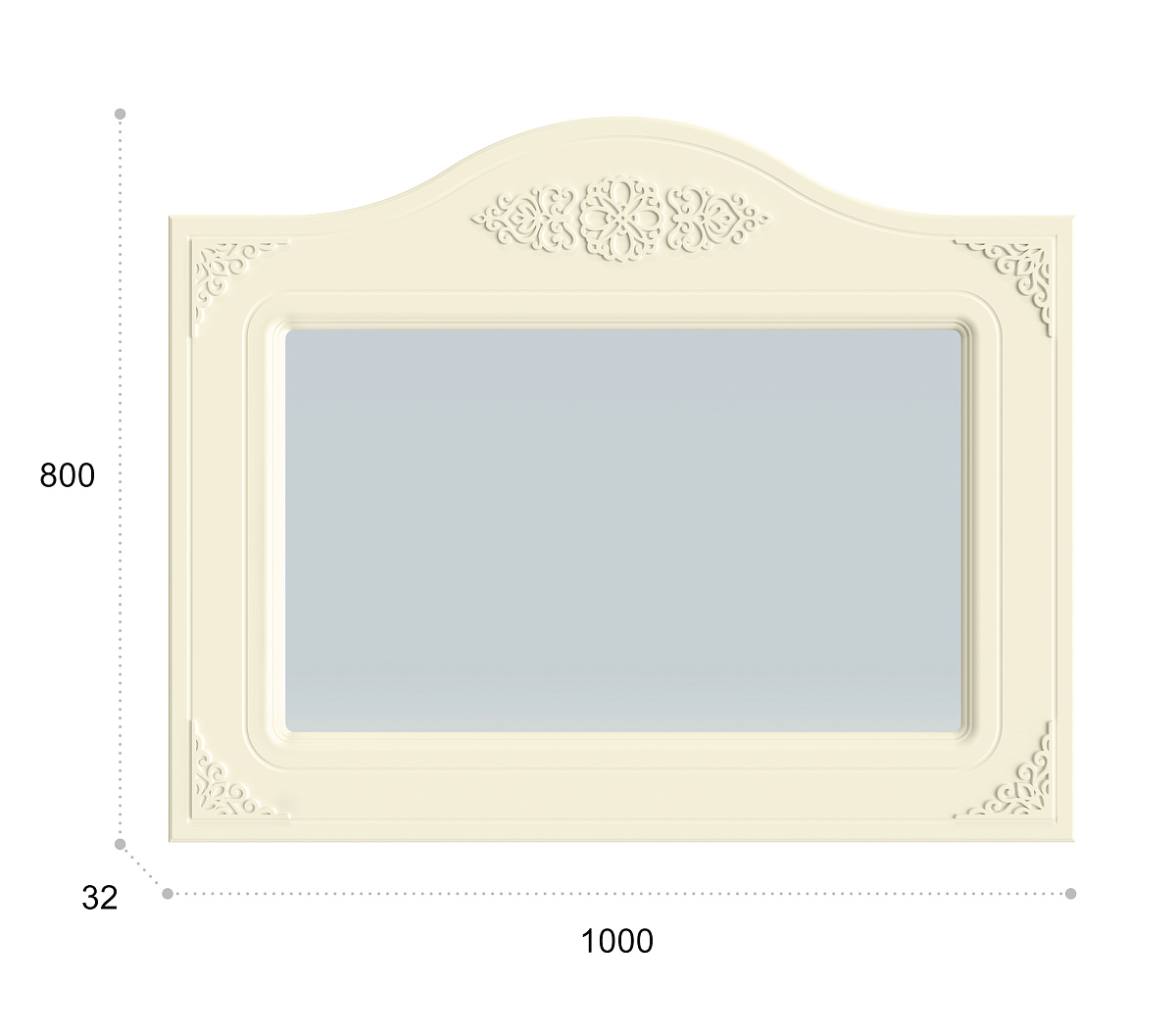 Зеркало Ассоль плюс АС-8 (1000х800) ваниль