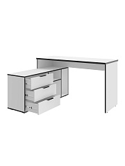 Стол угловой Оптима ОП-21 белый структурный/меренга/черная кромка