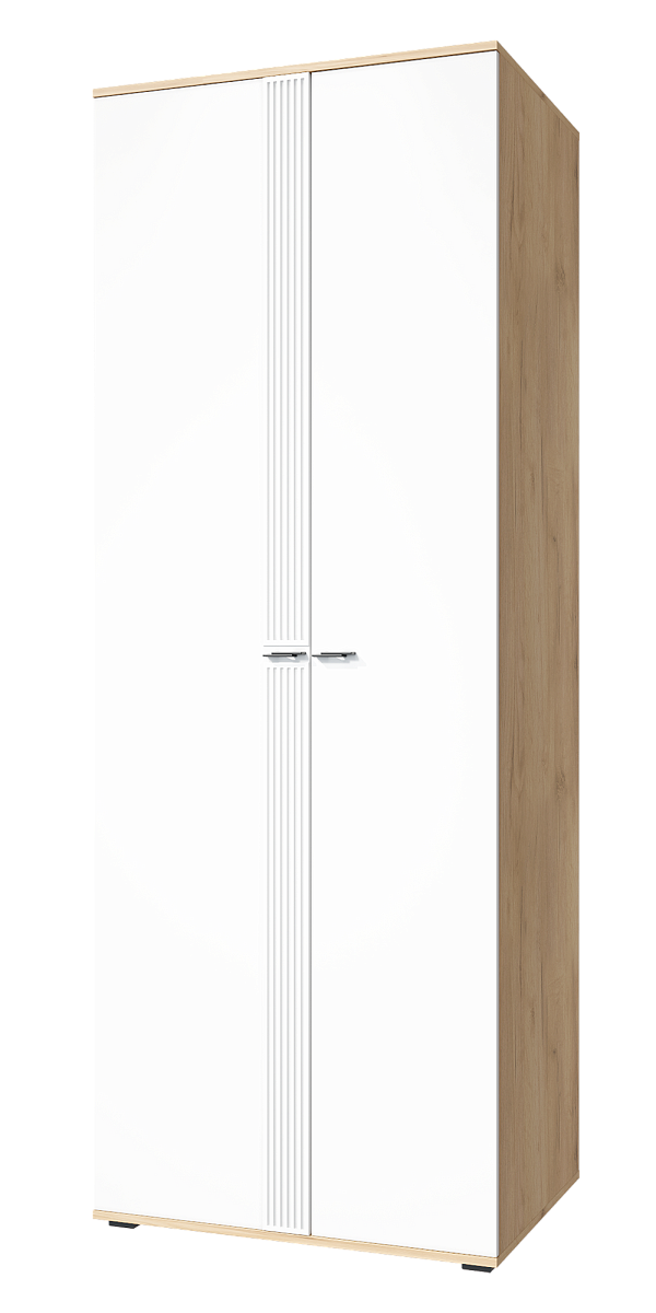 Шкаф для одежды Эмилия ЭЛ-16К глухой дуб крафт золотой/меренга