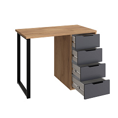 Стол С-404 дуб крафт золотой/графит (1000х550)