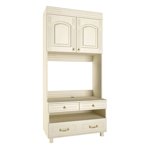 Шкаф под телевизор Элизабет ЭМ-2-1 береза снежная/клен азия