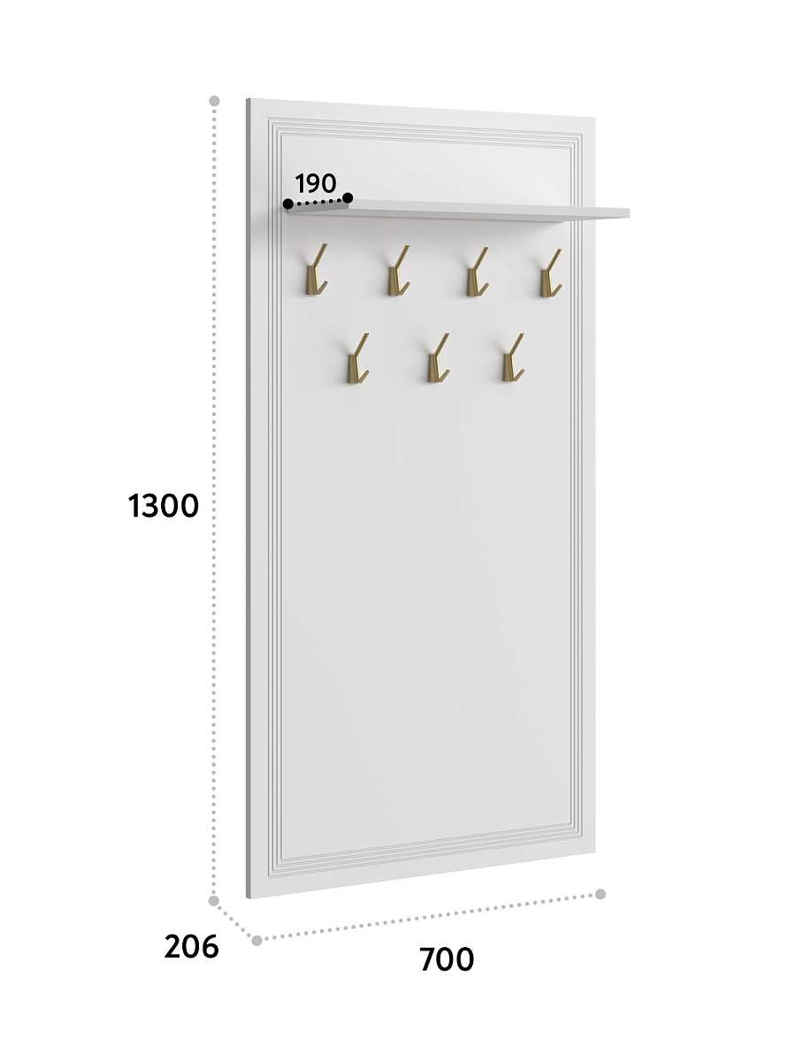 Вешалка Оливия ОЛ-15 (700х1300) белый бриллиант/бланж