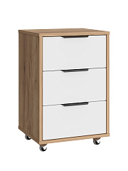 Тумба мобильная К-54 дуб крафт золотой/меренга