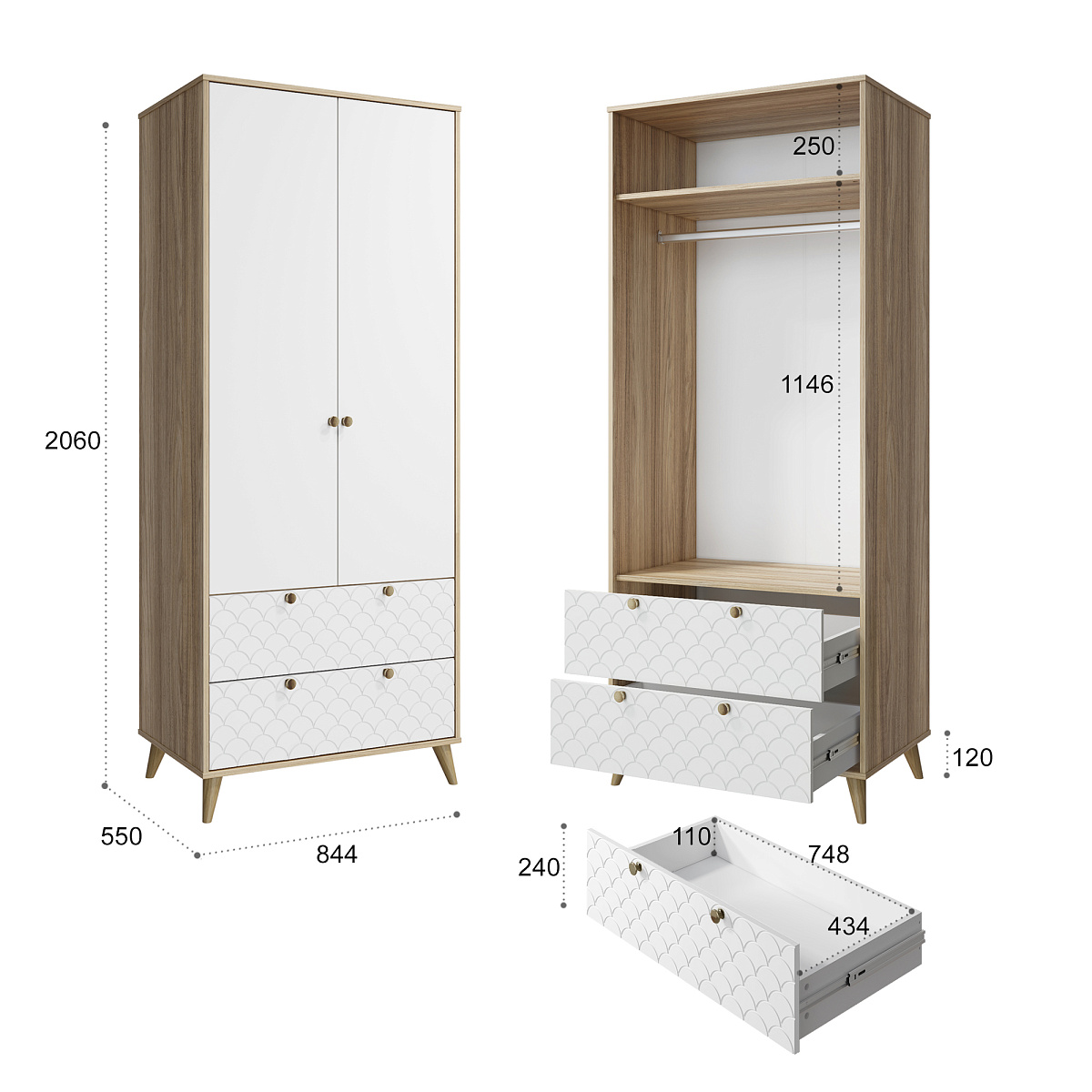 Шкаф Велламо ВО-07 блэквуд ячменный/бланж