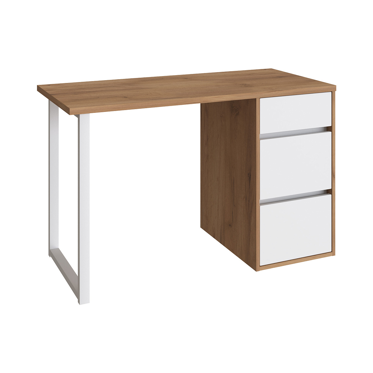 Стол С-411 дуб крафт золотой/меренга (1200х550 белая опора)