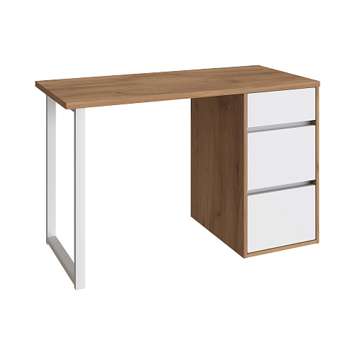 Стол С-411 дуб крафт золотой/меренга (1200х550 белая опора)