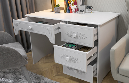 Стол письменный правый Ассоль АС-6 белое дерево