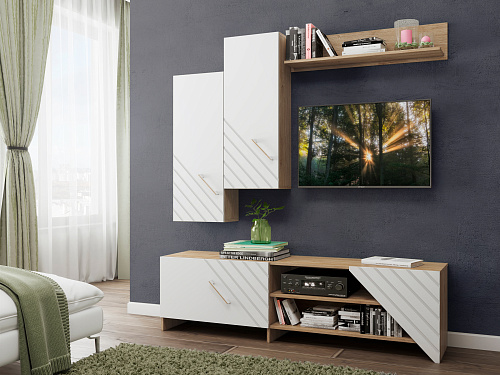 Тумба Милана МИЛ-1 дуб урбан янтарный/сатин белый