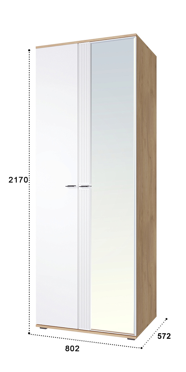 Шкаф для одежды Эмилия ЭЛ-16К комбинированный дуб крафт золотой/меренга