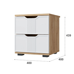 Тумба прикроватная Эмилия ЭЛ-25 дуб крафт золотой/меренга