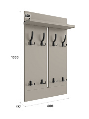 Вешалка ВН-13 глиняный серый (600*1000)