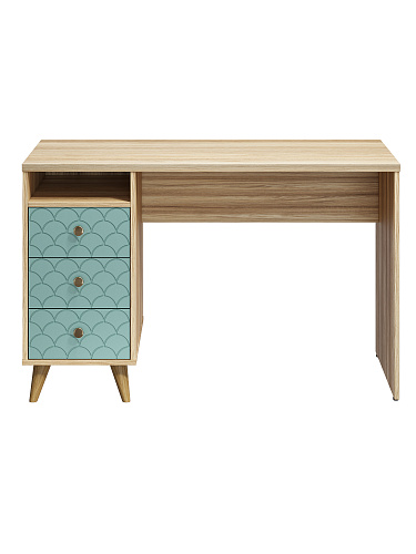 Стол Велламо ВО-18 блэквуд ячменный/бирюза (левый)