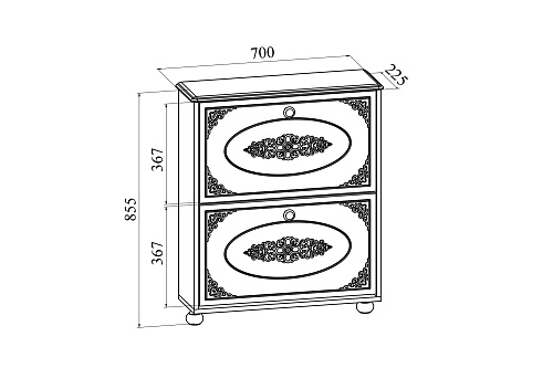Тумба для обуви (обувница) Ассоль плюс АС-45 ваниль