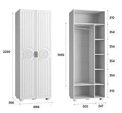 Шкаф для одежды «Монблан» МБ-26К белое дерево
