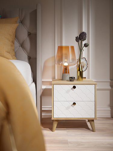 Тумба прикроватная Велламо ВО-01 блэквуд ячменный/бланж