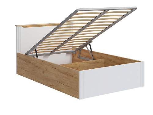 Кровать с ПМ Эмилия ЭЛ-32 (120х200) дуб крафт золотой/меренга