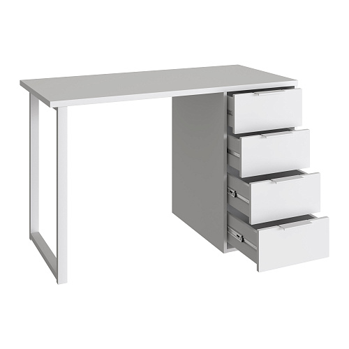 Стол С-410 белый структурный/меренга (1200х550 белая опора)