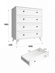Комод Вильям ВМ-12 белый бриллиант/бланж