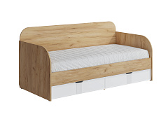 Кровать Эмилия ЭЛ-48 (90/200) дуб крафт золотой/меренга