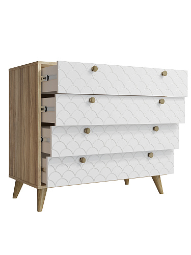 Комод Велламо ВО-12 блэквуд ячменный/бланж