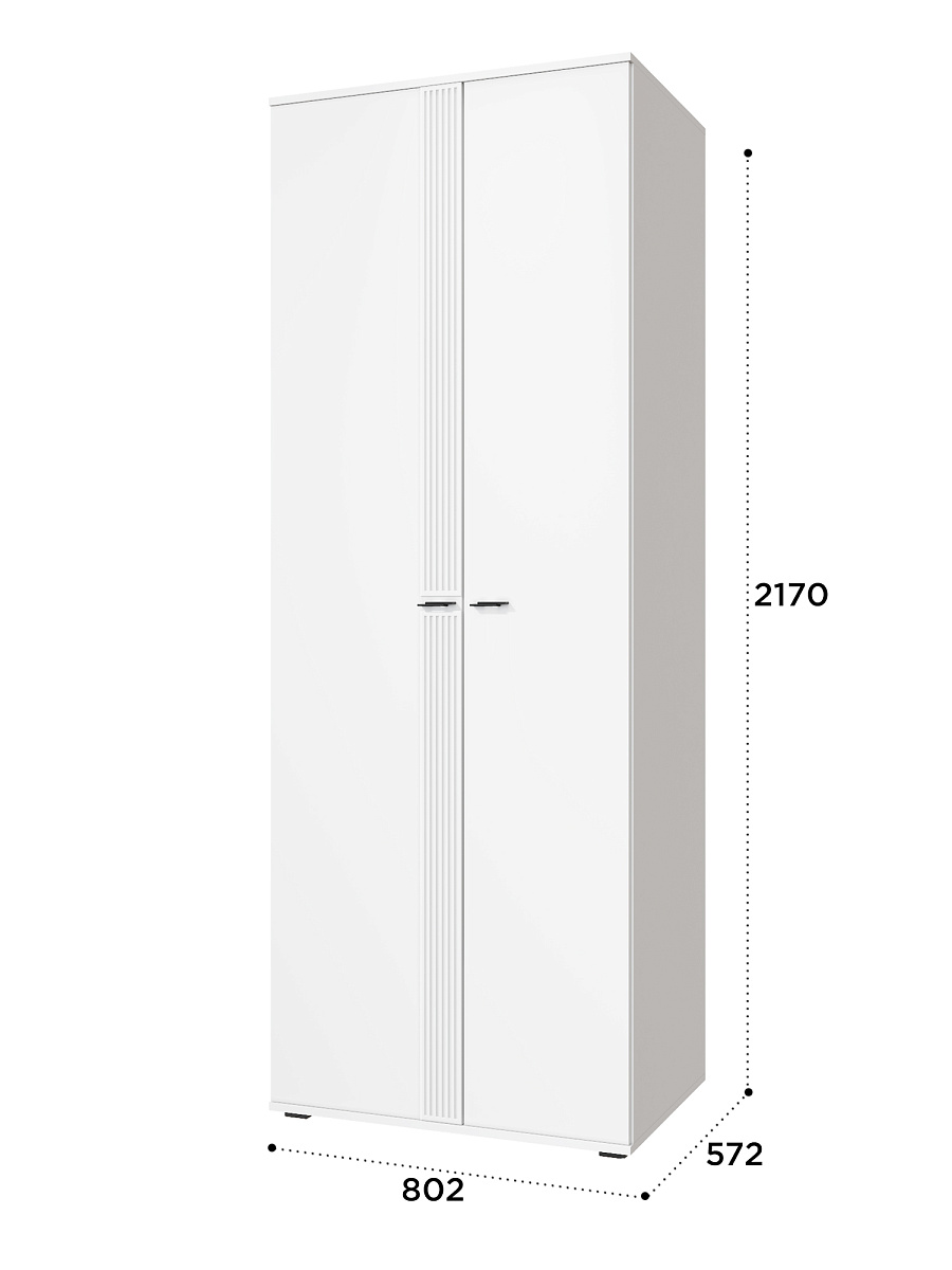 Шкаф для одежды Эмилия ЭЛ-16К глухой белый структурный/меренга