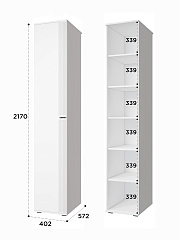 Пенал Эмилия ЭЛ-15К глухой белый структурный/меренга
