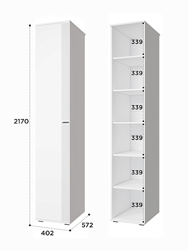 Пенал Эмилия ЭЛ-15К глухой белый структурный/меренга