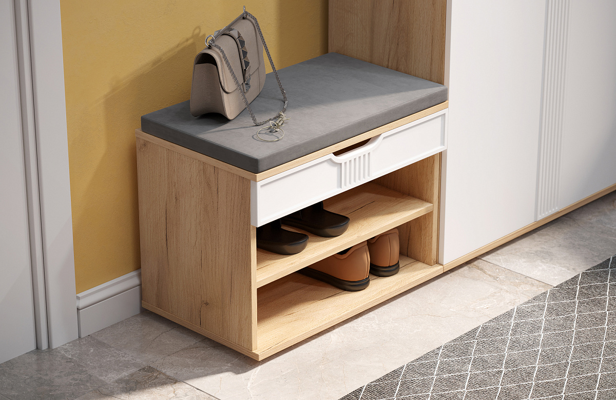 Тумба Эмилия ЭЛ-44К дуб крафт золотой/меренга