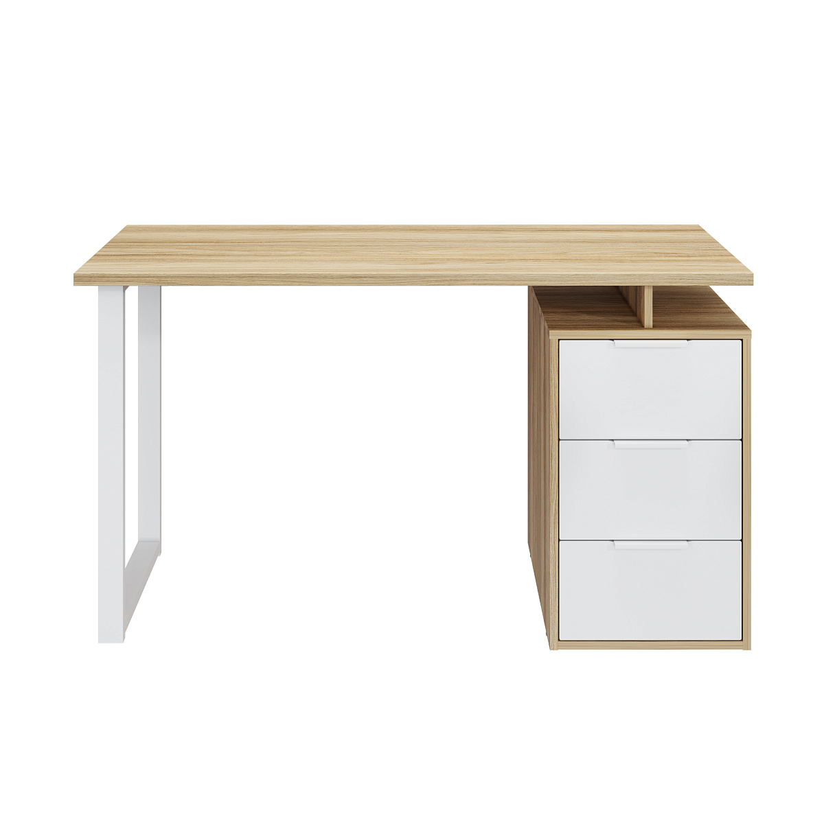 Стол С-416 блэквуд ячменный/меренга (1350*600 белая опора)