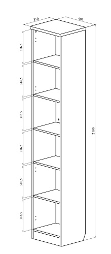 Шкаф-пенал Виктория ВИ-7 дуб крафт золотой