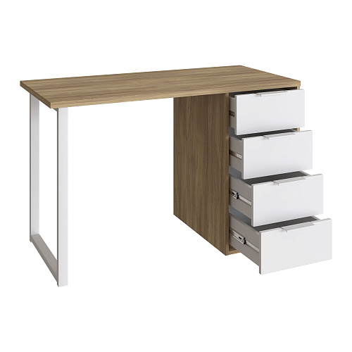 Стол С-410 блэквуд ячменный/меренга (1200х550 белая опора)