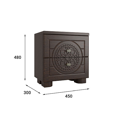 Тумба прикроватная «Монблан» МБ-38К венге/орех шоколадный