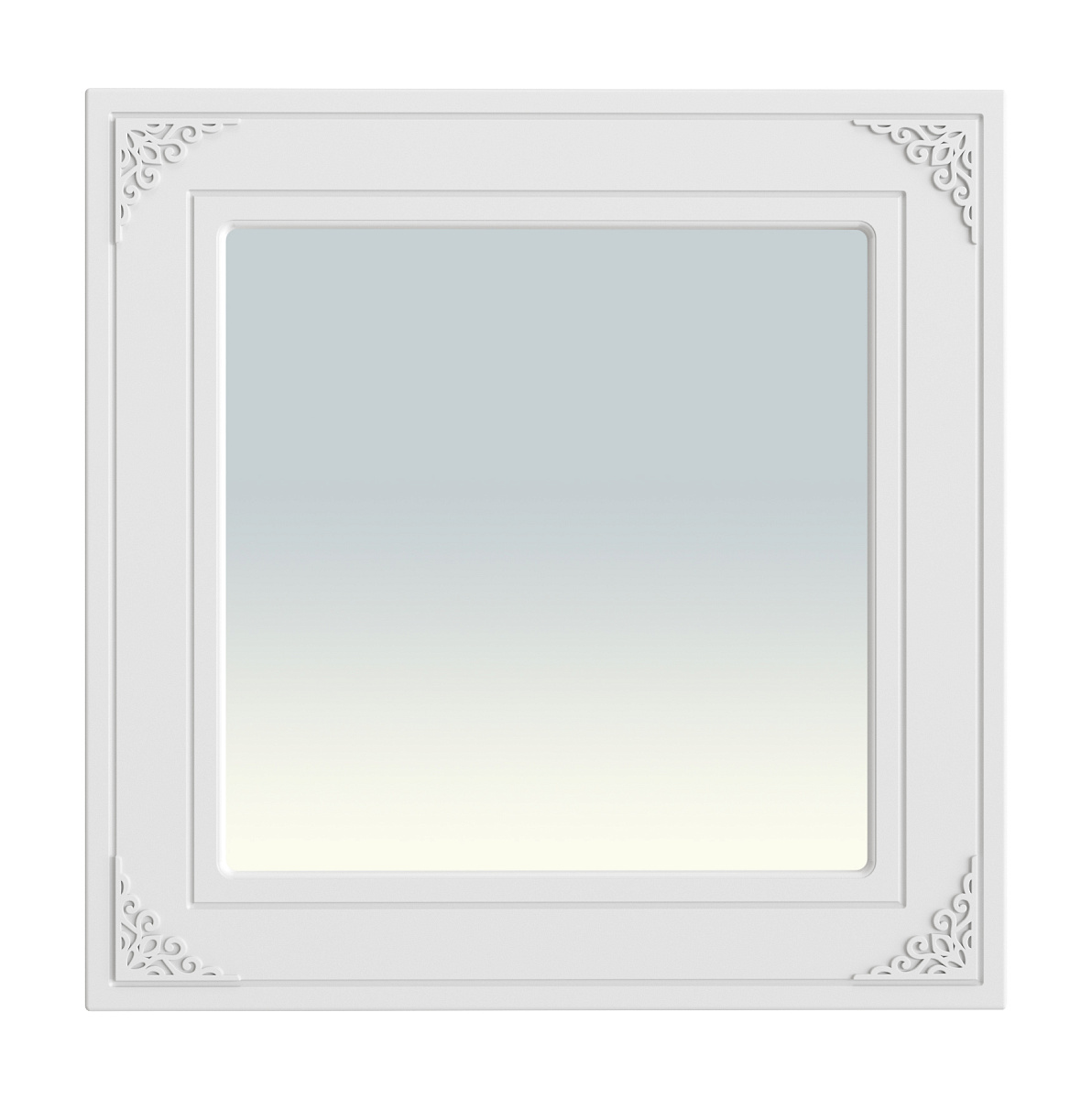 Зеркало Ассоль АС-44 (800х800) белое дерево