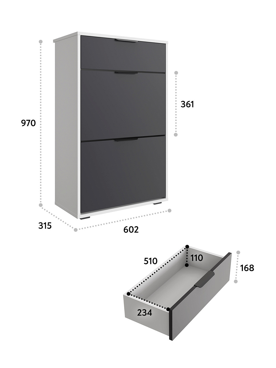 Тумба Оптима ОП-09 белый структурный/графит