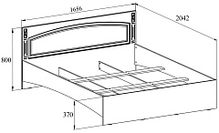 Кровать Элизабет ЭМ-14 (2000x1600) белое дерево