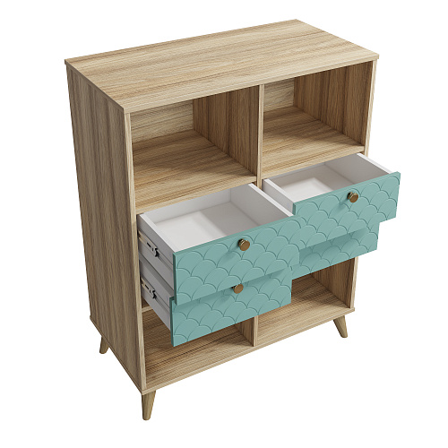 Тумба Велламо ВО-04 блэквуд ячменный/бирюза