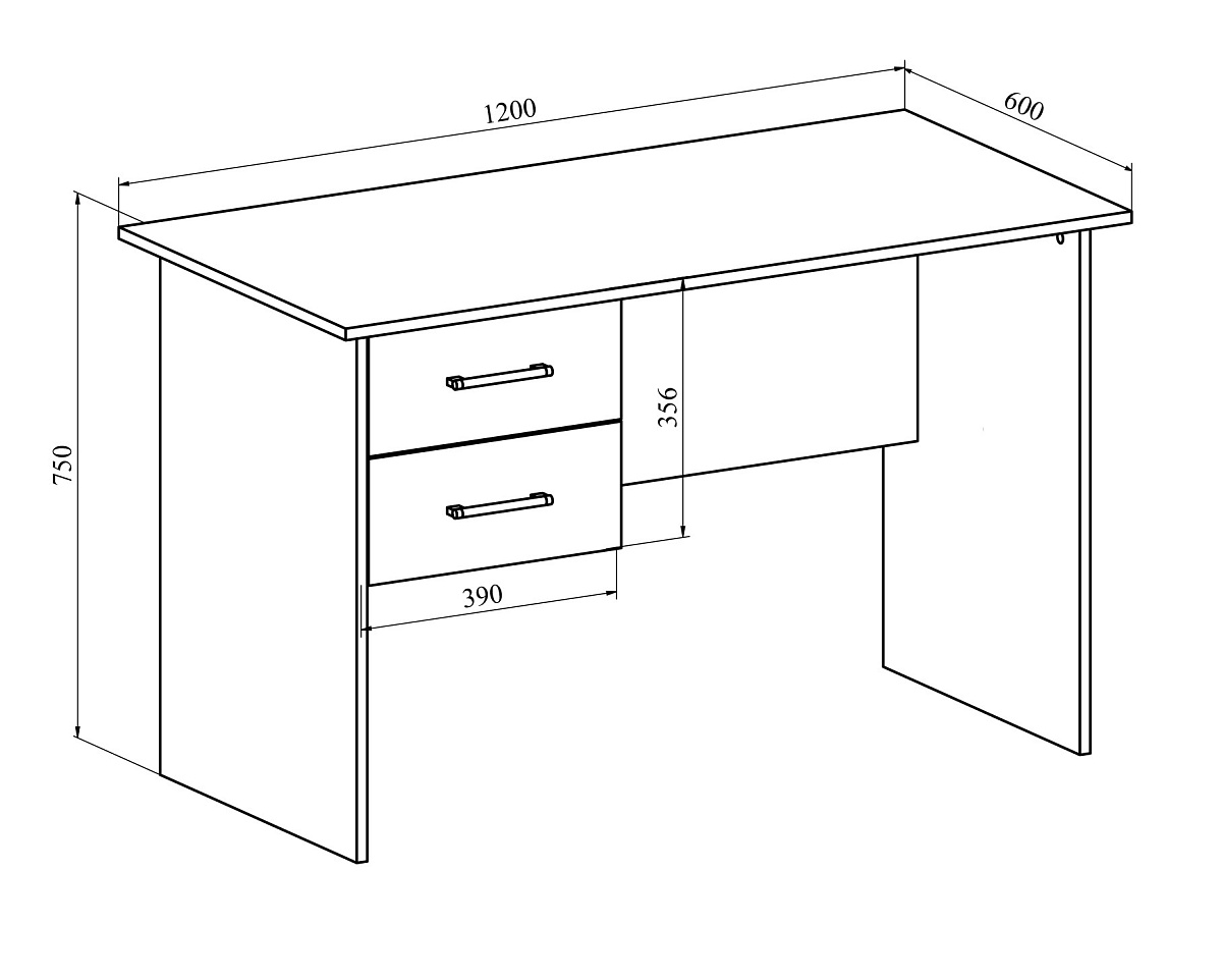 Комплект стол с тумбой  ОФ-112К+ОФ-21 северное дерево светлое
