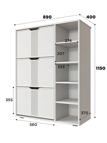 Тумба Эмилия ЭЛ-42 кашемир/шарли керамика