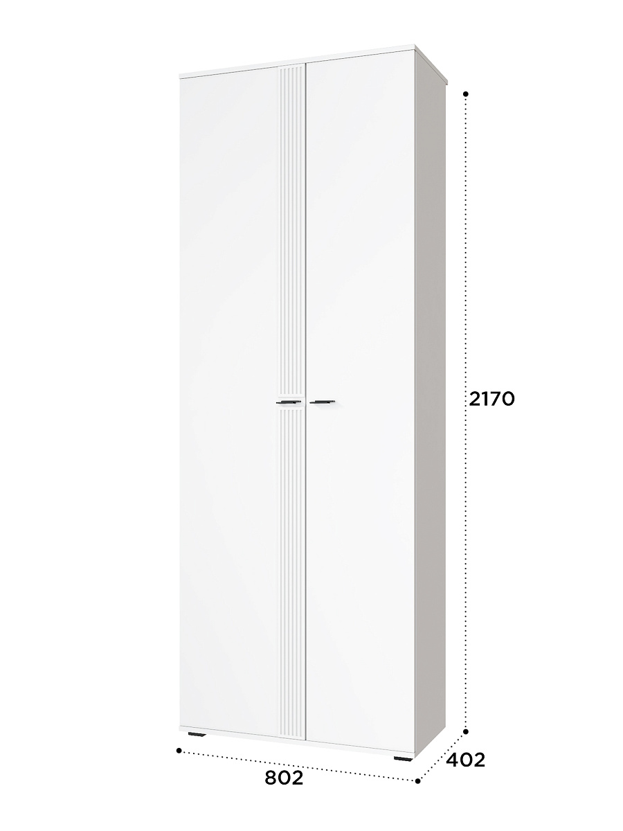 Шкаф для одежды Эмилия ЭЛ-13К глухой белый структурный/меренга