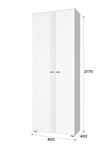 Шкаф для одежды Эмилия ЭЛ-13К глухой белый структурный/меренга
