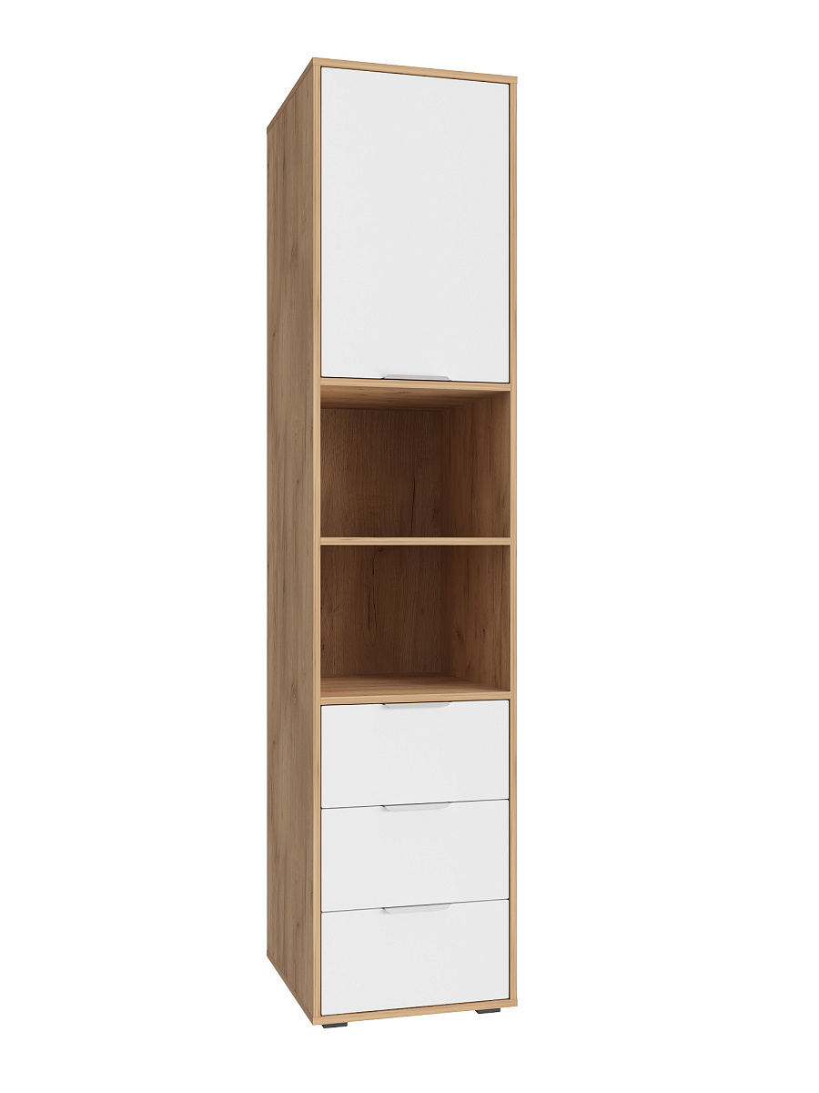 Пенал Оптима ОП-031 дуб крафт золотой/меренга (белый ручки)