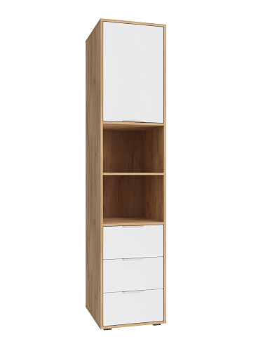 Пенал Оптима ОП-031 дуб крафт золотой/меренга (белый ручки)