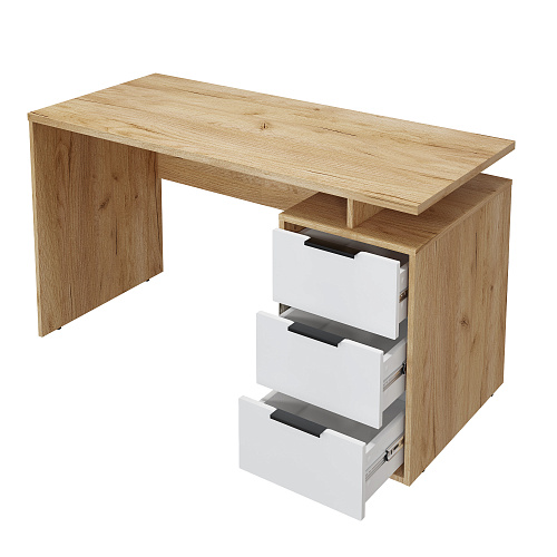 Стол С-407 дуб крафт золотой/меренга (1350*600)